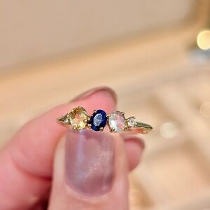 Solid Gold FLY Gemstone Ring